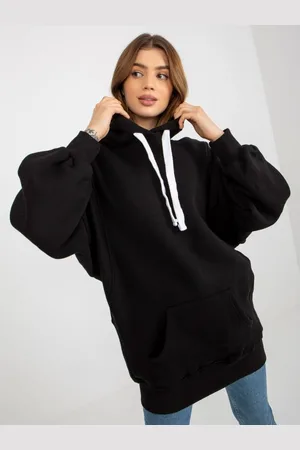 Ex moda Dámská mikina basic s oversize střihem JOSETTE černá