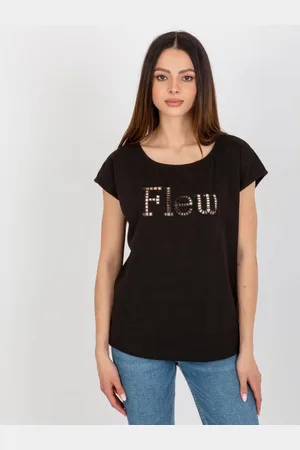 Fancy Dámské tričko s monogramem a nápisem LINHA černé