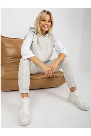 Ex moda Dámský set s halenkou GARION světle šedý