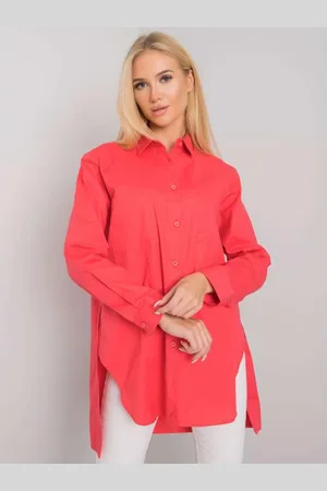 Ex moda Dámská košile s rozparky AMERSHAM jasně růžová