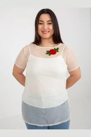 LAKERTA Dámská halenka s nášivkou plus size TONIA světle
