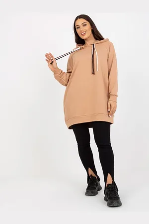 Fancy Dámská mikina s kapucí oversize NOLA hnědá