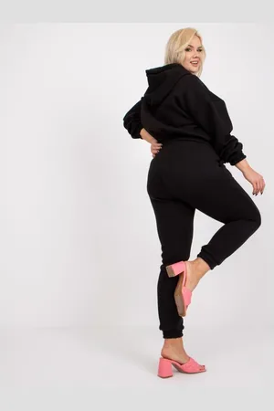 Factory Price Dámský komplet s kapucí plus size TYRA černý