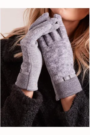 Wool Fashion Italia Dámské rukavice s pletenou vložkou JOSEPHINE šedé