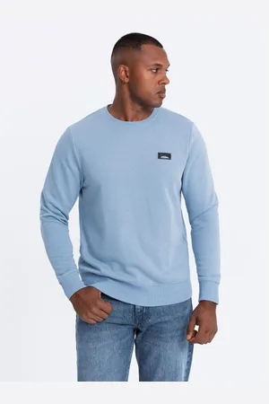 Ombre Clothing Pánská mikina s kovovou sponou modrá