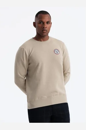 Ombre Clothing Pánská nepropínací mikina s nášivkou v univerzitním stylu - V3