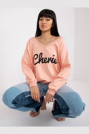 Fancy Dámská mikina oversize s potiskem NIAY světle růžová