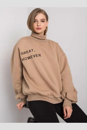Ex moda Dámská mikina oversize KELLY tmavě béžová