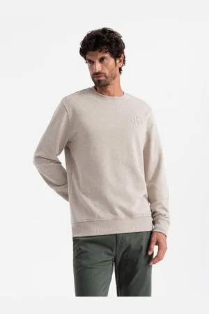 Ombre Clothing Pánská melanžová mikina s vyšitým logem