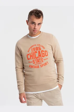 Ombre Clothing Pánská mikina bez knoflíků s kolektivním potiskem - V1