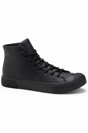 Ombre Clothing Pánské vysoké tenisky s gumovou špičkou černé