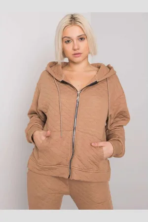 BASIC FEEL GOOD Dámská mikina na zip prošívaná AREZZO hnědá
