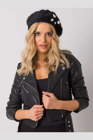 Factory Price Černý dámský baret s aplikací