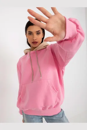Ex moda Dámská mikina basic s kapucí BEKKI růžovo-béžová