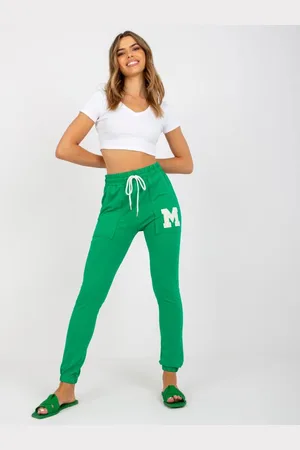 RELEVANCE Dámské tepláky slim fit střihu TYRESE zelené