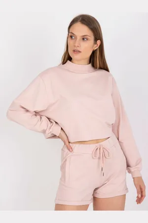 BASIC FEEL GOOD Dámské šortky teplákové s vysokým pasem DAYTOMA světle růžové