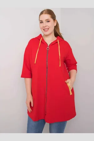 RELEVANCE Dámská mikina na zip plus size LOUNES červená