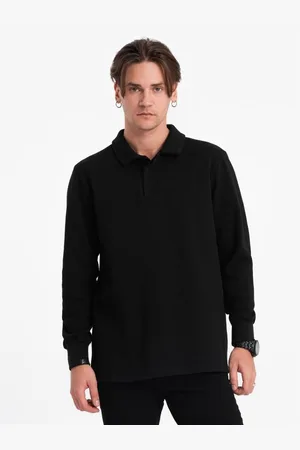 Ombre Clothing Pánská polokošile s límečkem V8 OM-SSNZ-0149 černá