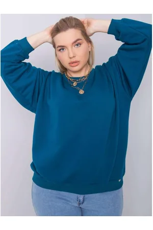 BASIC FEEL GOOD Dámská mikina plus size MISCHA modrá