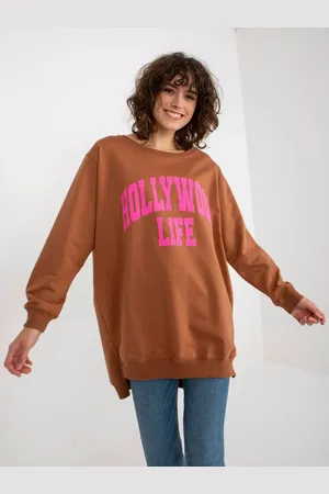 Vikki Vi Dámská mikina s nápisem dlouhá oversize TILDA světle a růžová