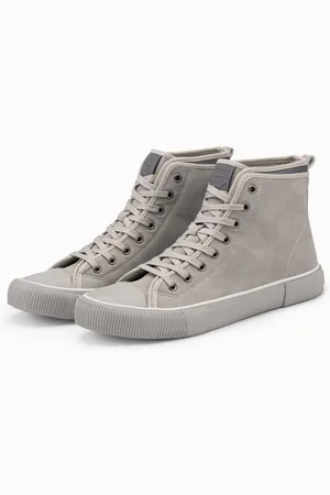 Ombre Clothing Pánské vysoké tenisky s popelavým lemováním