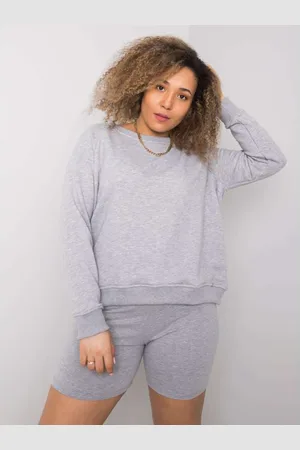 BASIC FEEL GOOD Dámská mikina plus size bavlněná DONNA šedá