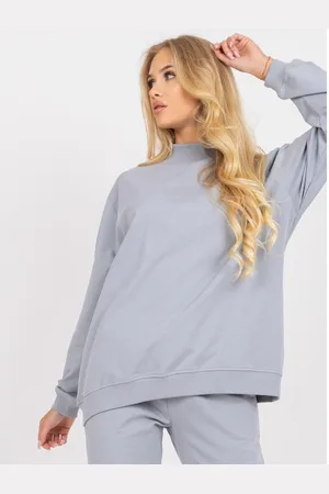 BASIC FEEL GOOD Dámská mikina s dlouhými oversize BEATA rukávy šedá