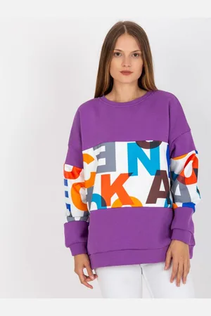 Ex moda Dámská mikina s potiskem bez kapuce MADALYNN fialová