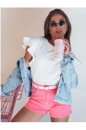 D-Street Dámské džínové kraťasy GLAMWEAR růžové