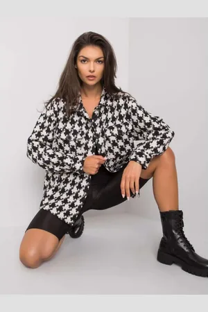 Ex moda Dámská košile s kapsami SHANTICE černobílá