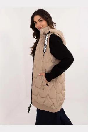 Factory Price Dámská vesta na zip dlouhá prošívaná