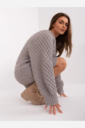 Wool Fashion Italia Dámské šaty s kosticemi ALGERA šedé