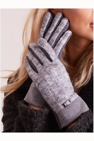 Wool Fashion Italia Dámské rukavice s pletenou vložkou VALERIE tmavě šedé