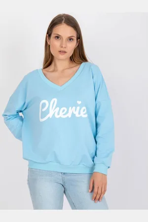 Fancy Dámská mikina s potiskem a výstřihem oversize do V DOVIA