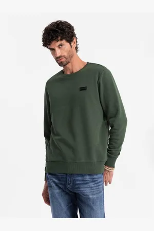 Ombre Clothing Pánská mikina s kovovou sponou tmavě