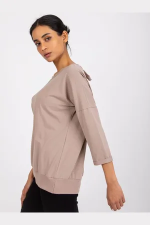 RUE PARIS Dámská halenka s vykrojenými zády Violeta tmavě béžová