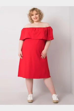 BASIC FEEL GOOD Dámské šaty plus size španělské KEILY červené