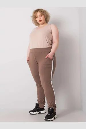 BASIC FEEL GOOD Dámské tepláky plus size KAIRI béžové