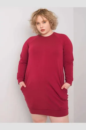 BASIC FEEL GOOD )Dámské šaty plus size ARIADNE bordó