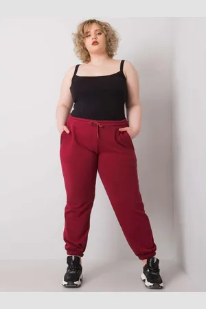BASIC FEEL GOOD Dámské tepláky s kapsami plus size Ainhoa bordó
