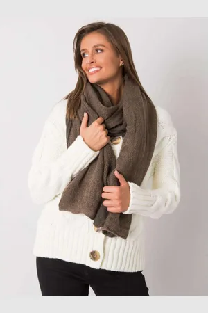 Wool Fashion Italia Dámský šátek pletený NORA tmavě béžová