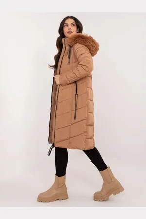 Factory Price Velbloudí prošívaná zimní bunda s kožešinou