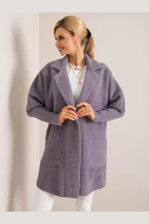 Factory Price Dámský kabát z alpaky NORA tmavě šedý