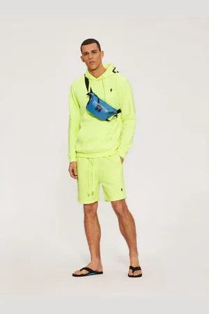 Diverse Pánské šortky CLTN SH 0122 W456 - neonově žluté