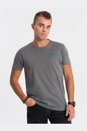 Ombre Clothing Pánské bavlněné tričko V1 OM-TSCT-0151 šedé
