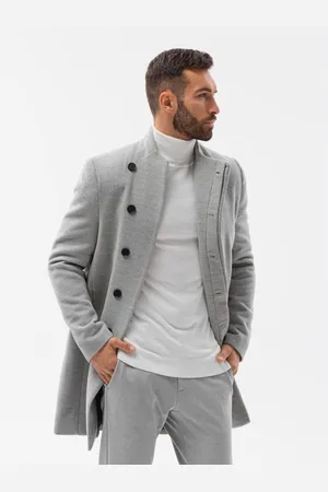 Ombre Clothing Pánský kabát ASHTON grey melange
