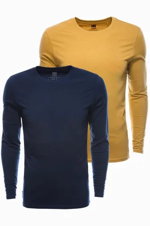 Ombre Clothing Pánské tričko s dlouhým rukávem REVAI mix 2-pack V6 Z43
