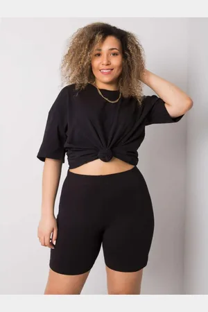 BASIC FEEL GOOD Dámské šortky bavlněné plus size ALESSIA černé