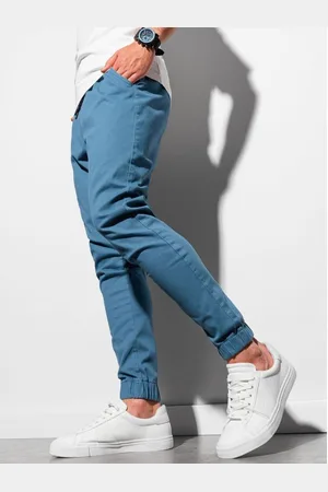 Ombre Clothing Pánské kalhoty joggers NIKO modré