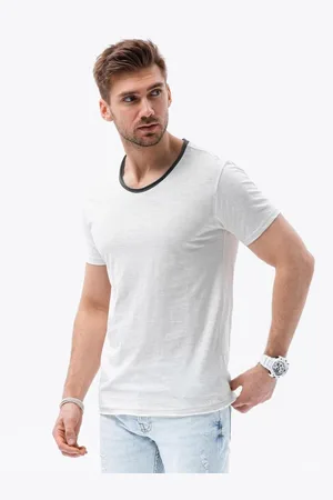 Ombre Clothing Pánské tričko s potiskem GALE bílé